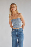 Jesse Strapless Faux Leather Western Corset