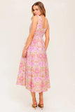 UNDER THE SUN PINK MIDI DRESS WITH POCKETS