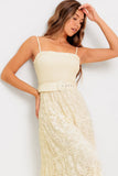PARADISE AWAITS CREAM LACE ANKLE DRESS