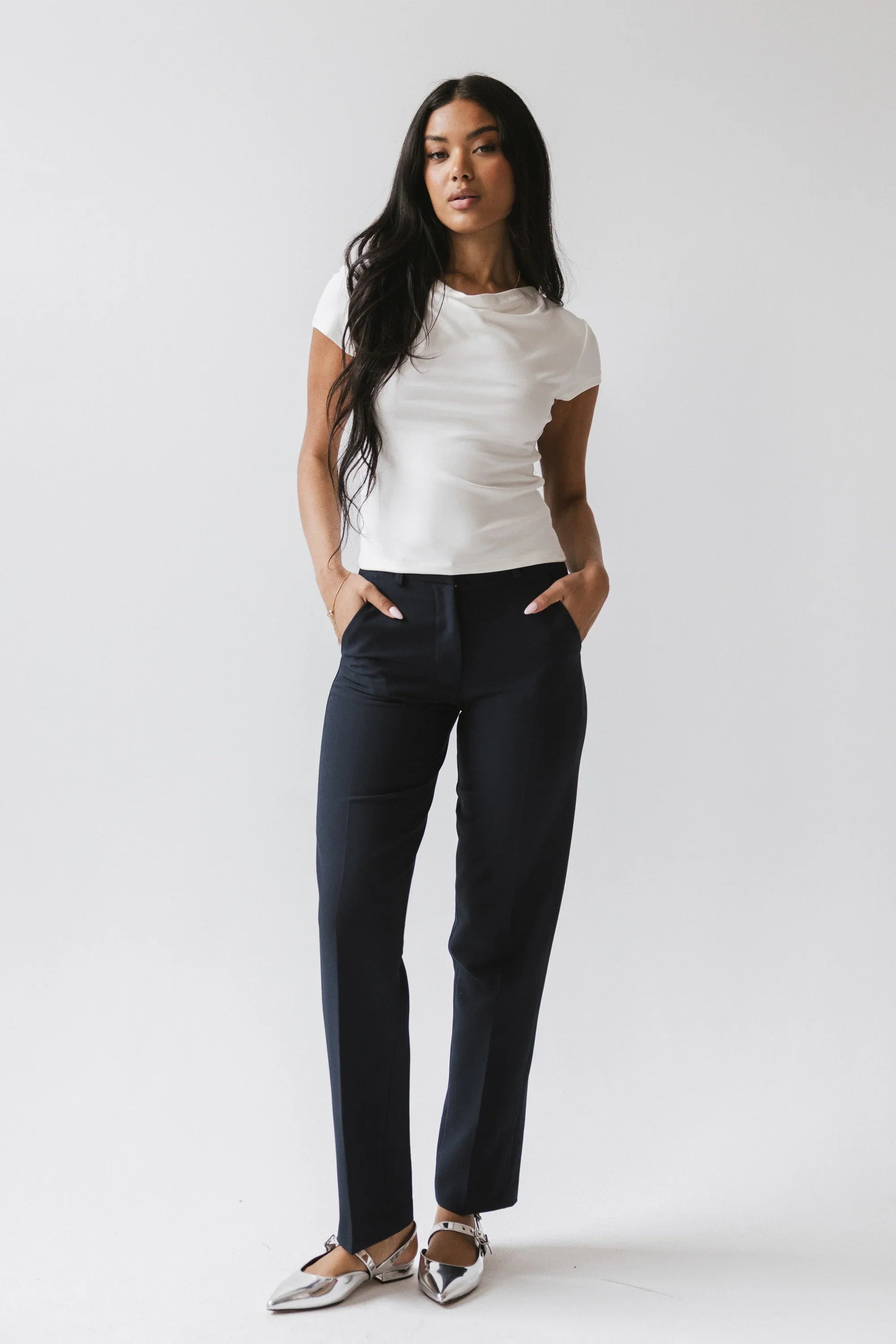 Mitchel Straight Leg Trouser in Navy