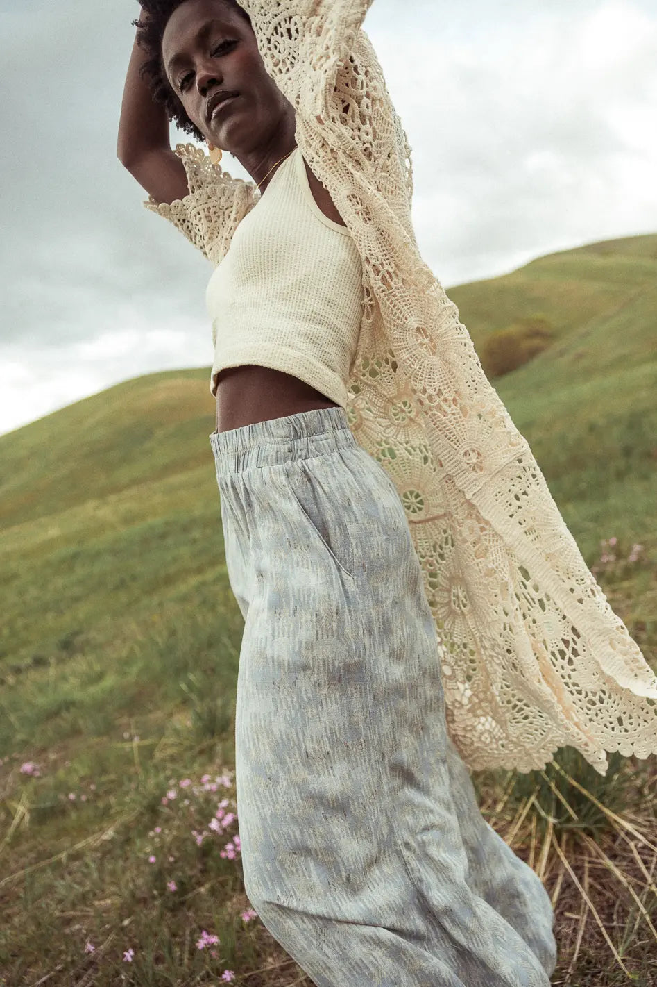 Verity Printed Pants in Blue FINAL SALE