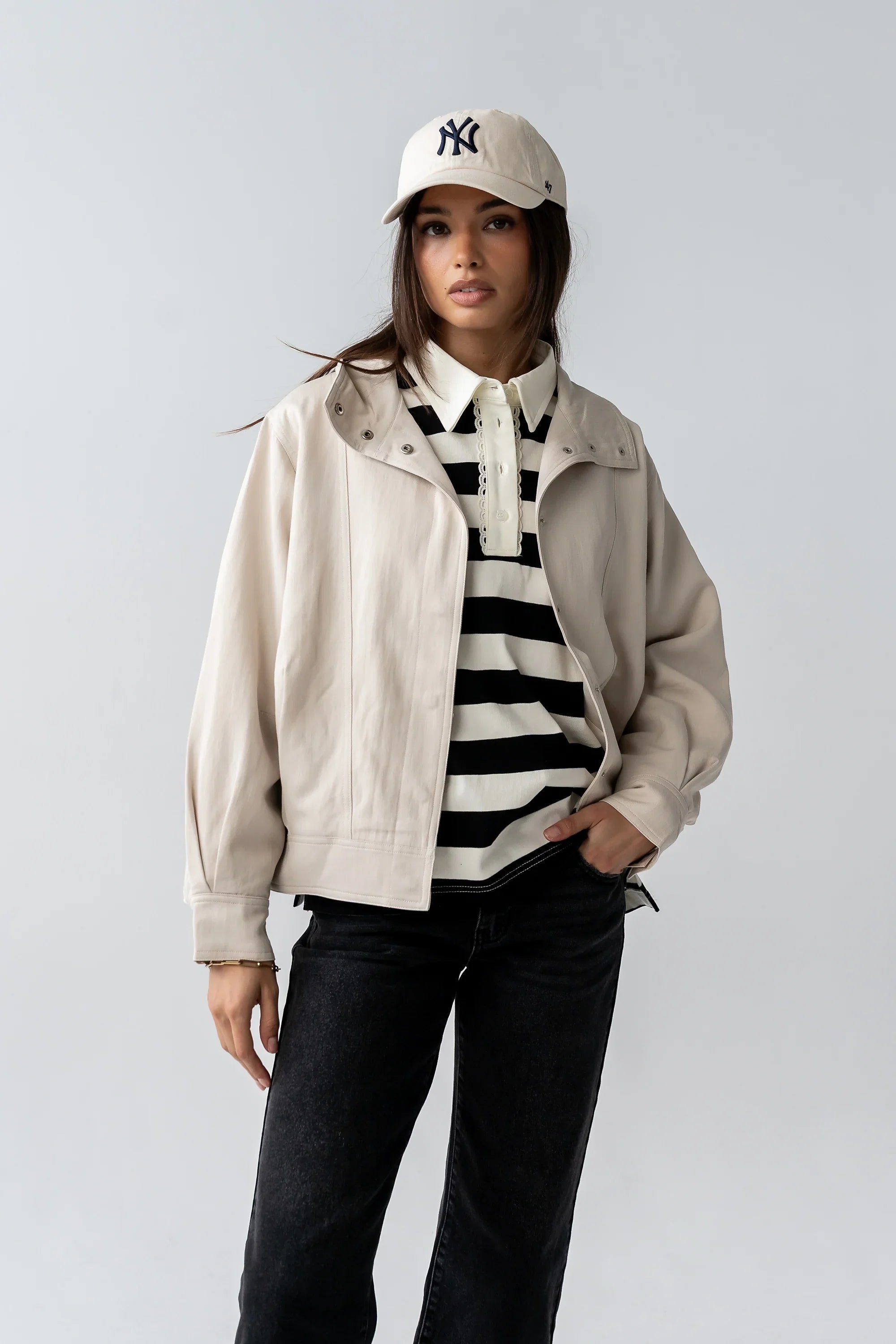 Hamlin Striped Top in Black