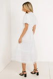 Padme Mesh Midi Dress in White FINAL SALE