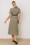 Selah Lace Trim Midi Dress in Sage FINAL SALE
