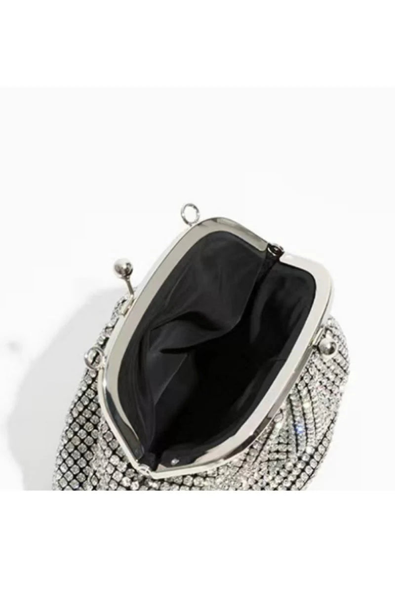 Womens All Over Rhinestones Evening Clutch Bags with Straps
