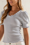 Violet Knit Top in Light Blue FINAL SALE