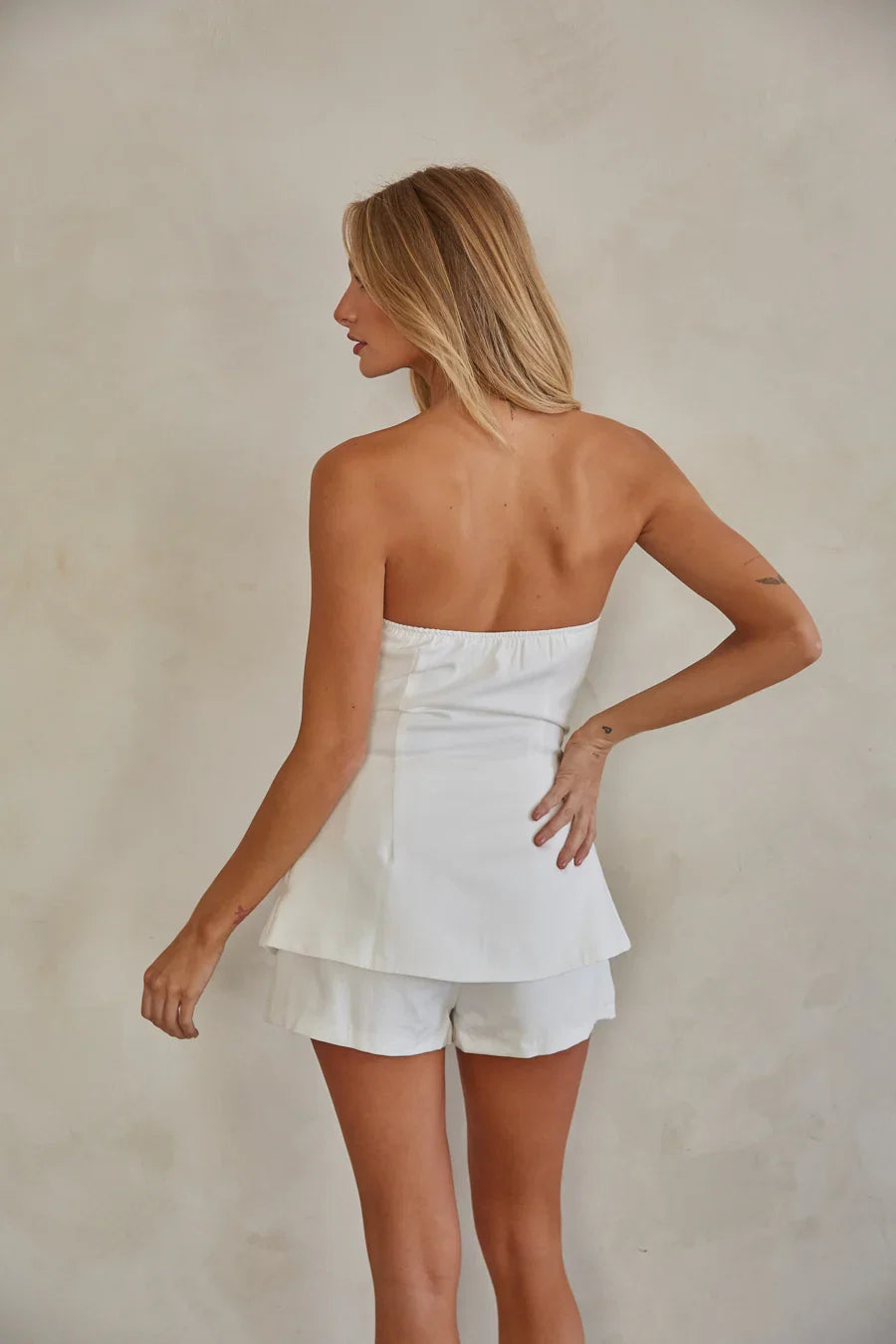 Matilda Two Piece Tailored Bustier Top and Short Set