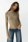 Marceline Textured Top in Taupe