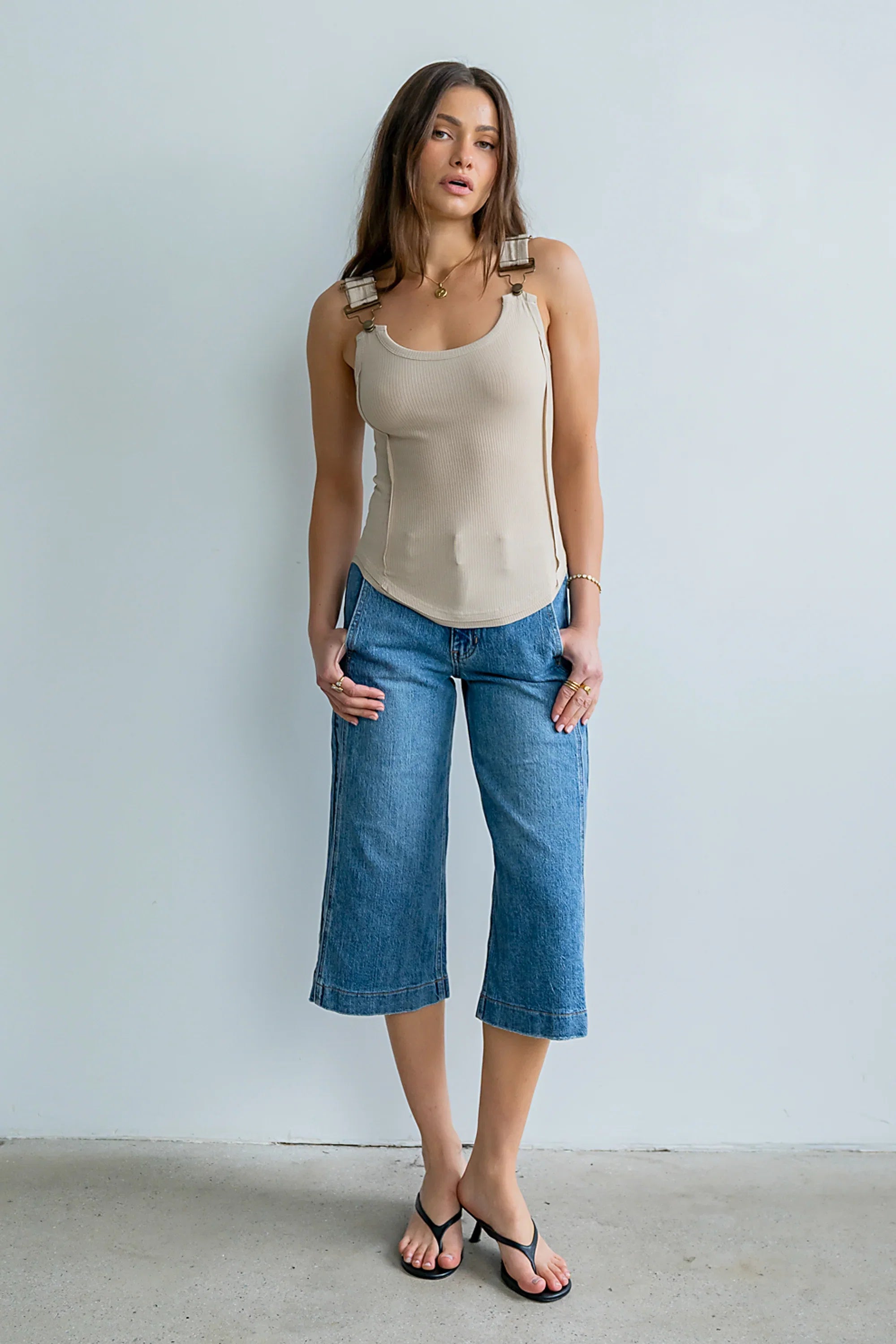 Lenny Overall Top in Taupe