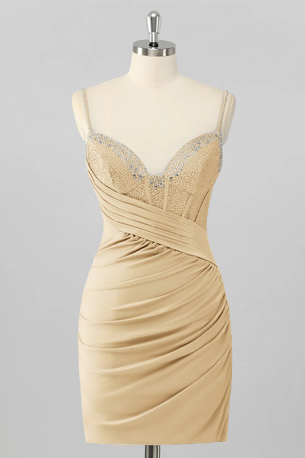 Bodycon Corset Ruched Mini Royal Blue Homecoming Dress with Beading