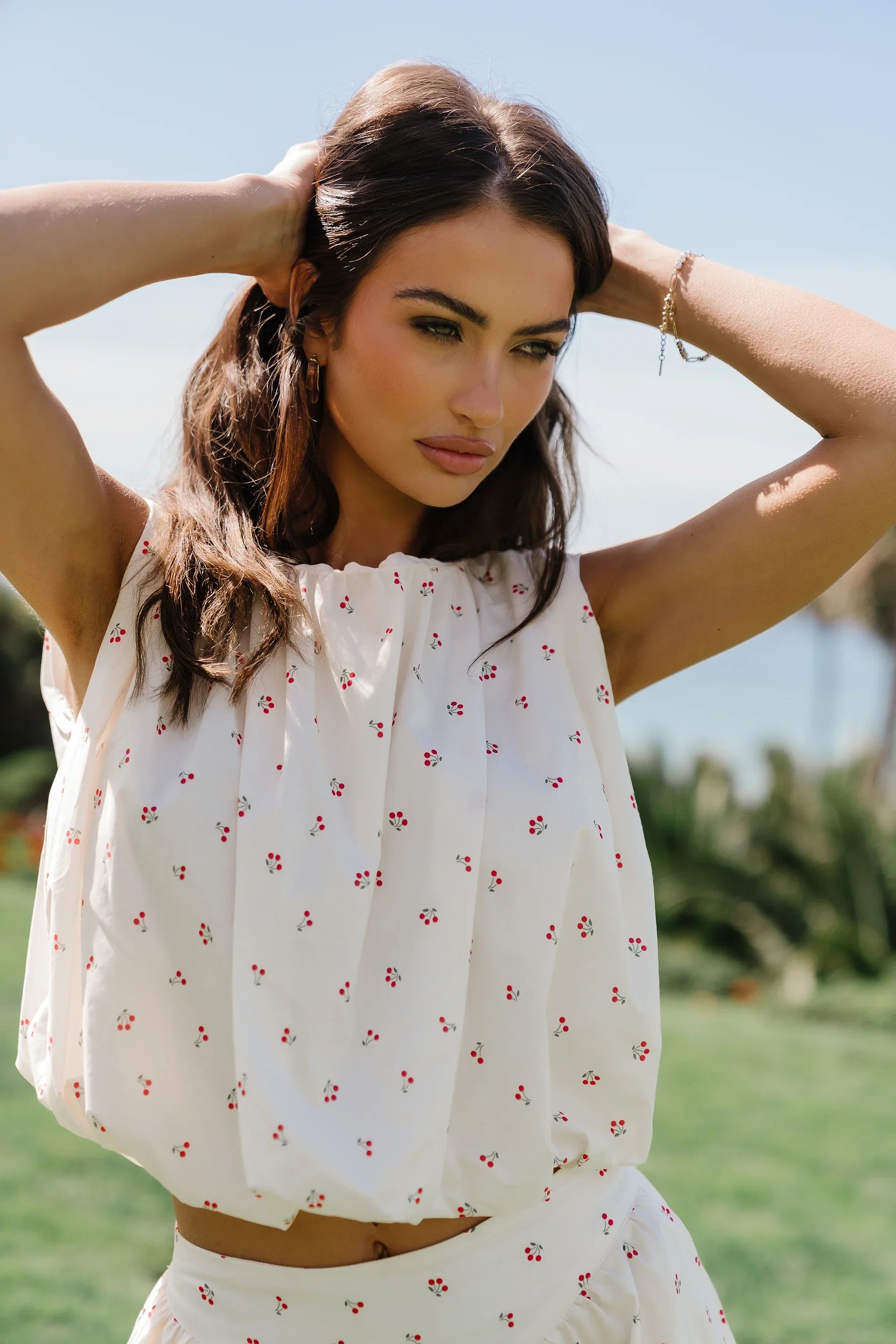 Tyla Cherry Sleeveless Blouse