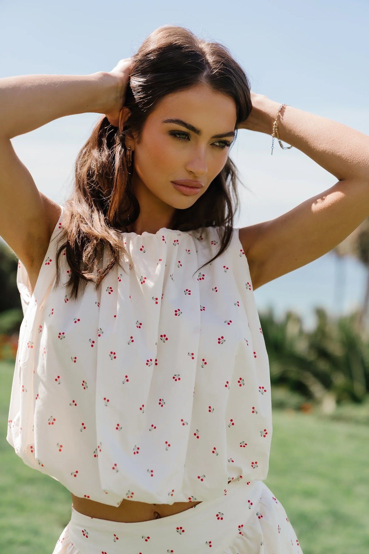 Tyla Cherry Sleeveless Blouse