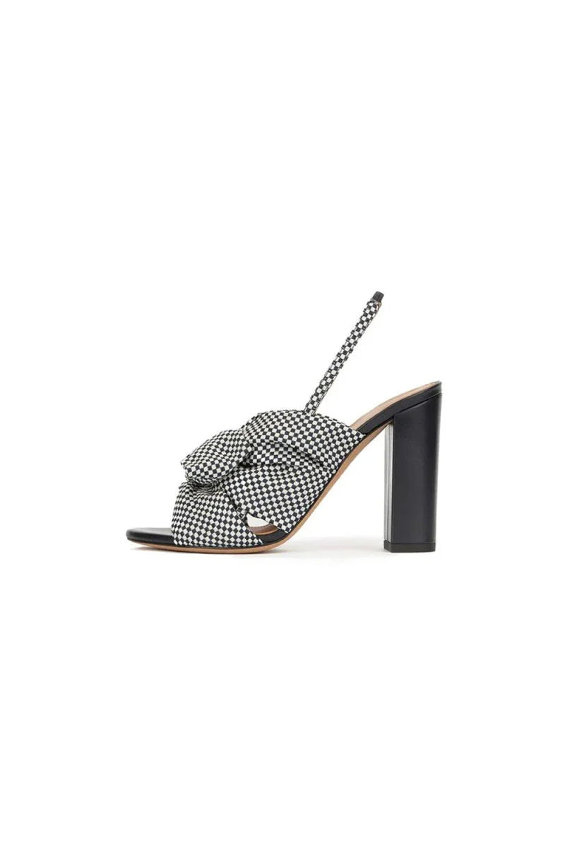 Satin Peep Toe Chunky Heel Outdoor Shoes With Bow Knot