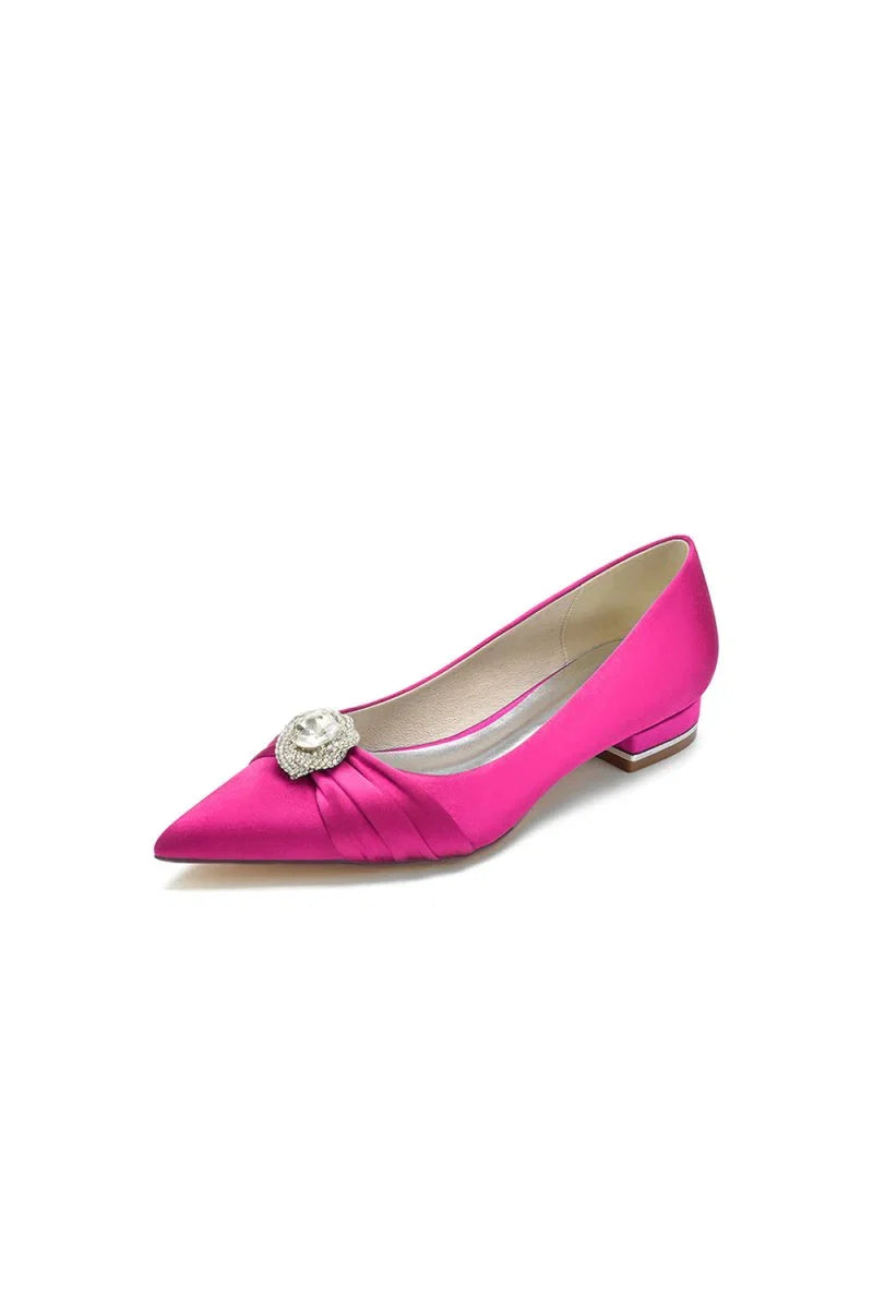 Cocktail Pointed Toe Flats With Crystal