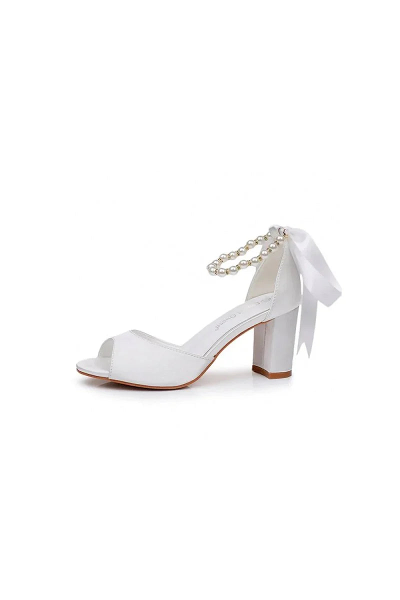Peep Toe Chunky Heel Sandals with Buckle Straps