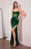 Nadine Dress Long Satin Gown with Corset Bodice