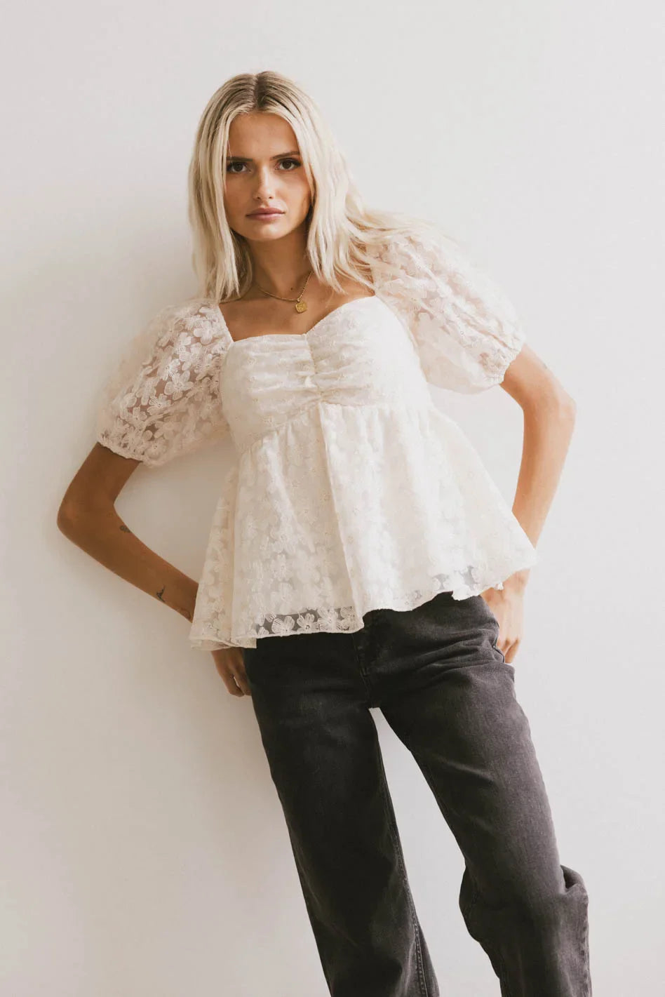 Baylinn Floral Peplum Top FINAL SALE