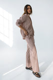 Hailey Striped Baggy Pants in Mauve