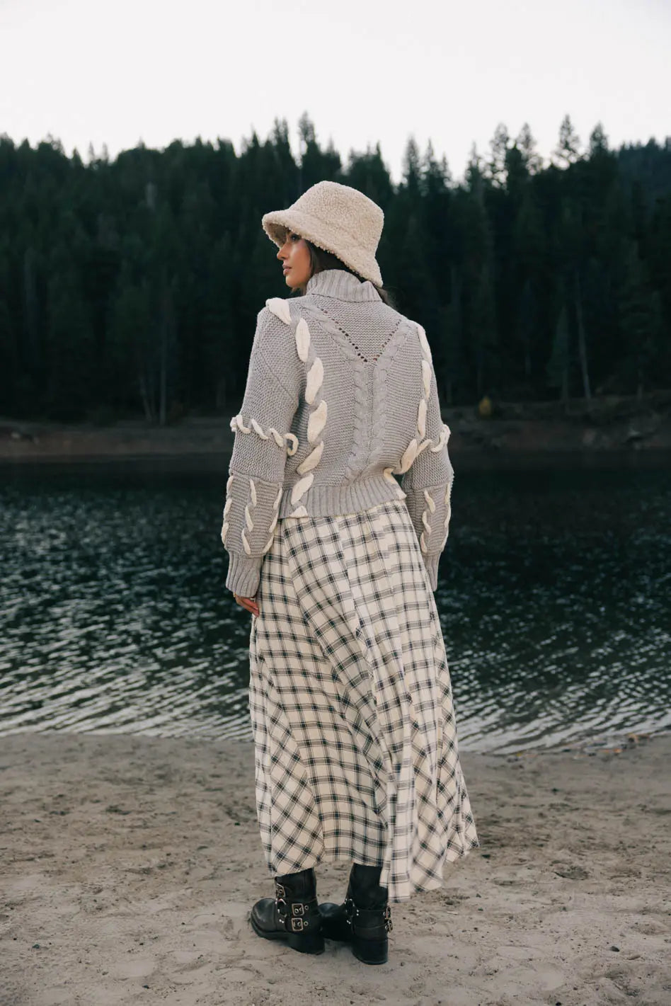 Pippin Plaid Maxi Skirt in Black FINAL SALE