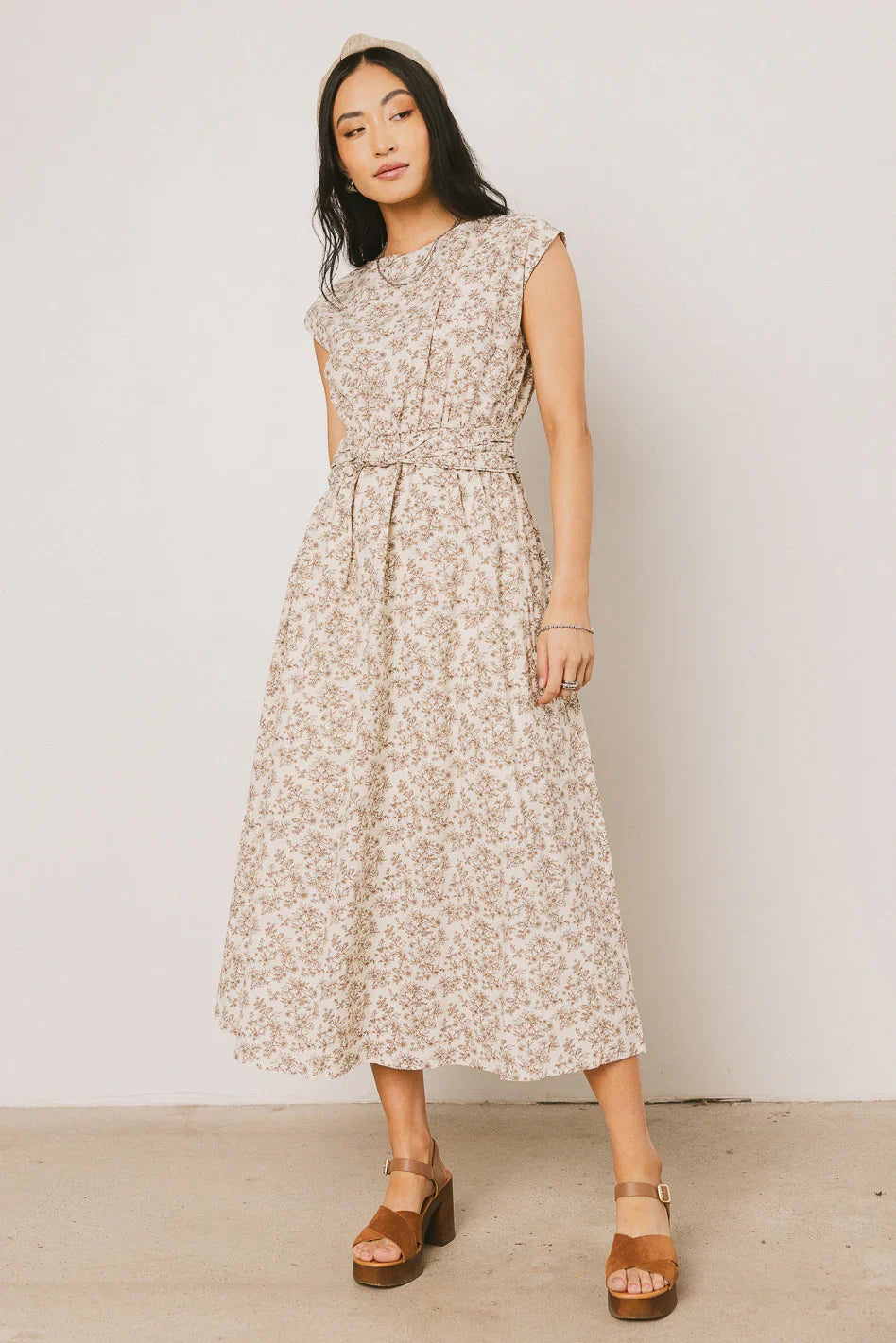 Heather Floral Maxi Dress in Brown FINAL SALE