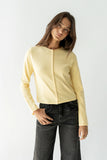 Maddy Button Up Cardigan in Yellow
