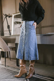 Kaylee Button Denim Skirt FINAL SALE