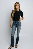 Halle Cable Knit Top in Navy