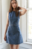 TURN A NEW LEAF DENIM MINI DRESS