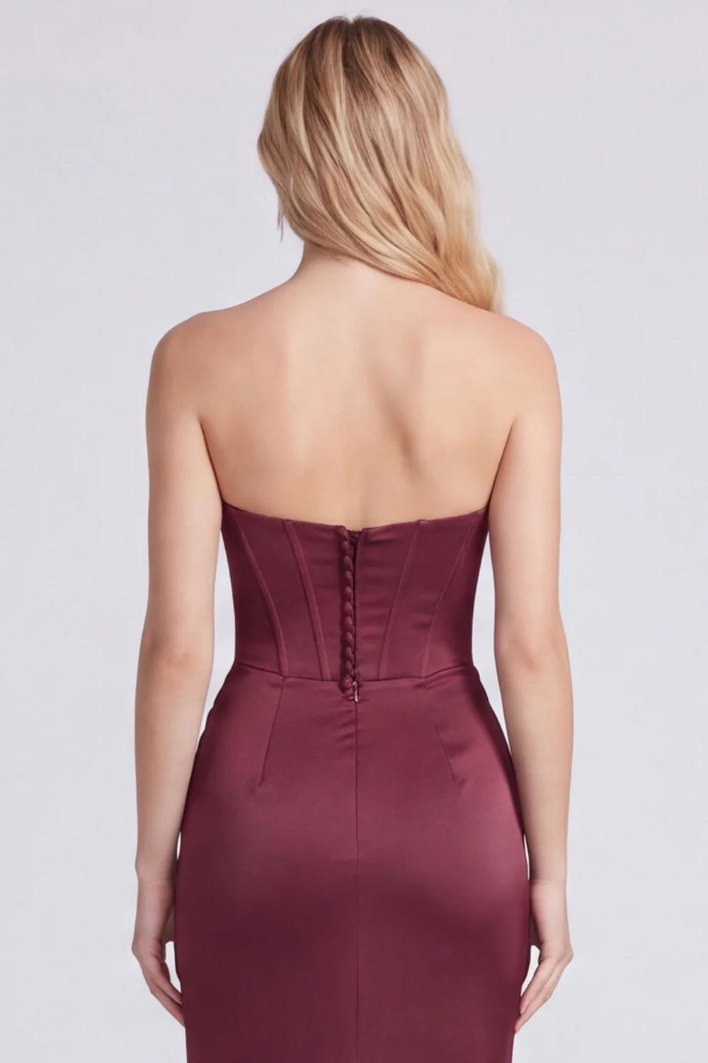 Sweetheart Burgundy Ruched Corset Mermaid Formal Dress