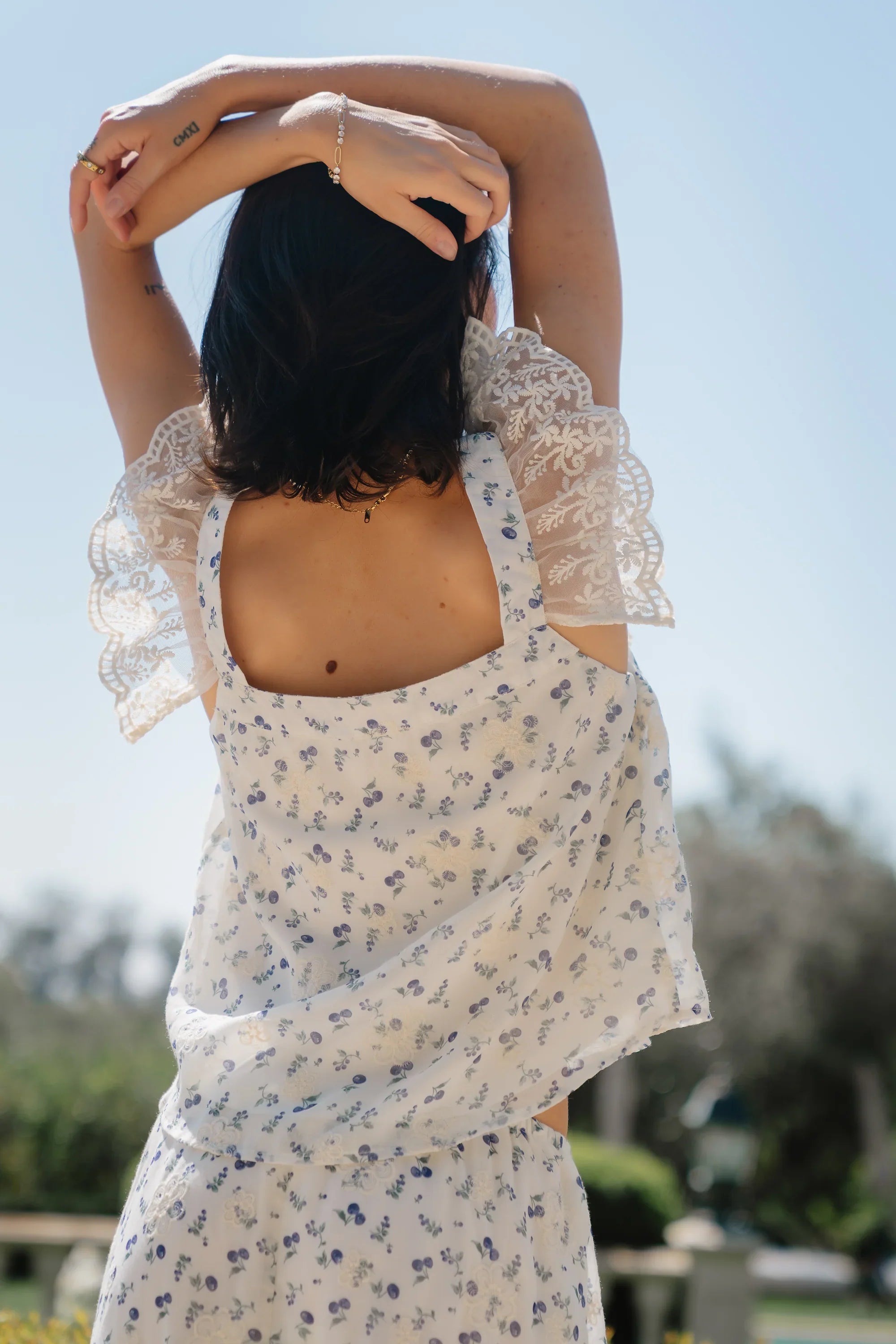 Simon Embroidered Top in Blue