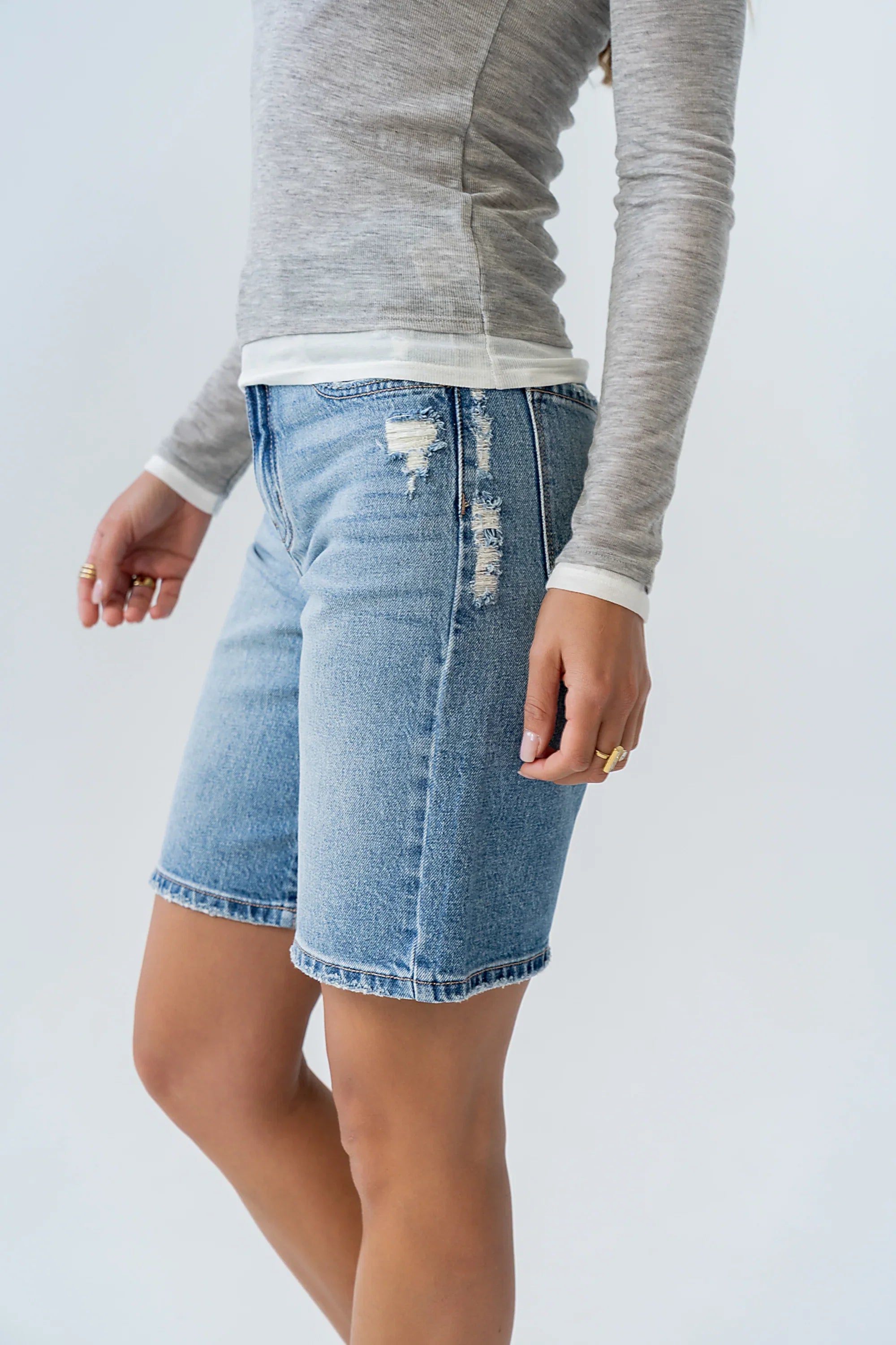 Danika Denim Bermuda Shorts