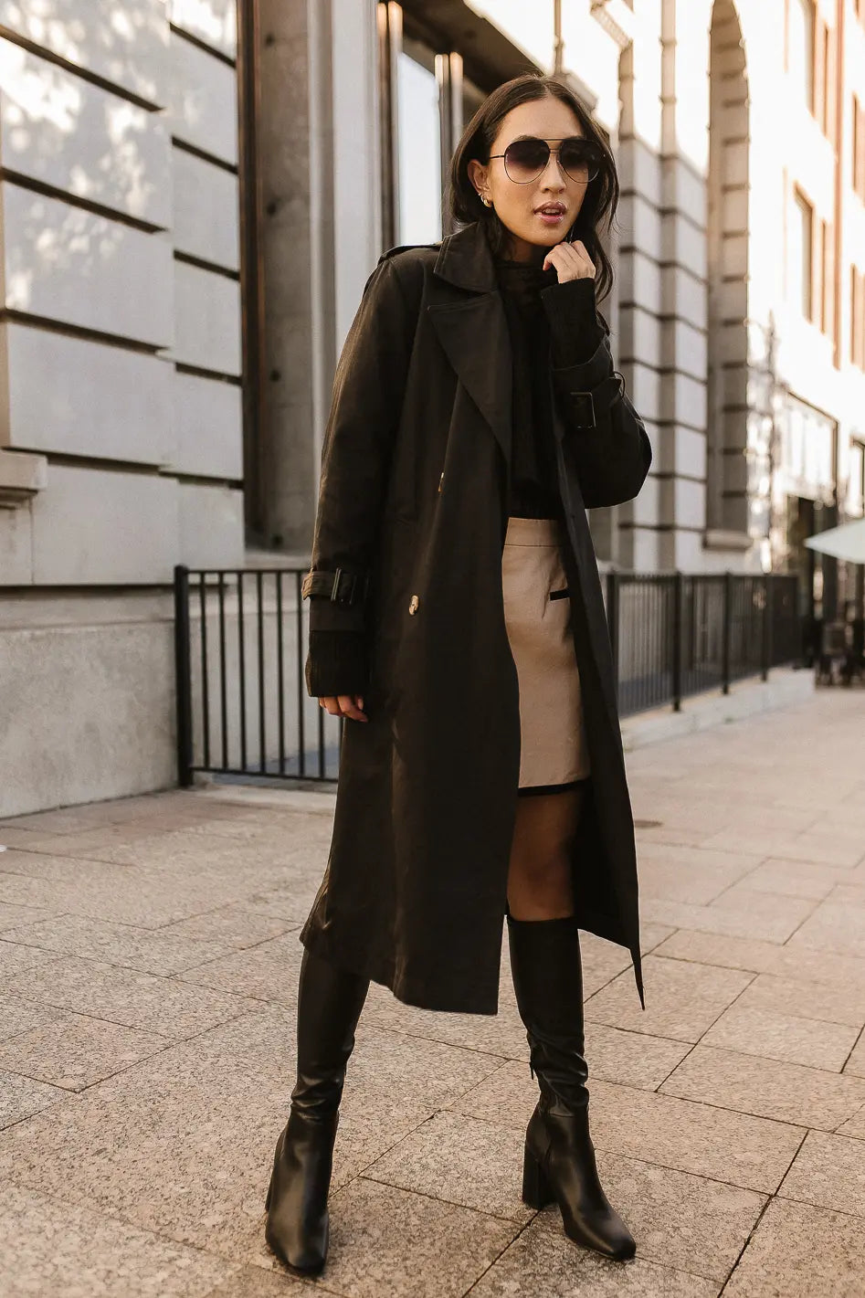 Rachel Trench Coat in Black FINAL SALE