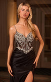 PAXTON GOWN FLORAL BEADED LONG EVENING DRESS