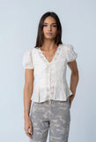 Brianna Embroidered Blouse in Cream