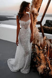Sparkly A Line Sweetheart Sequins Wedding Dresses