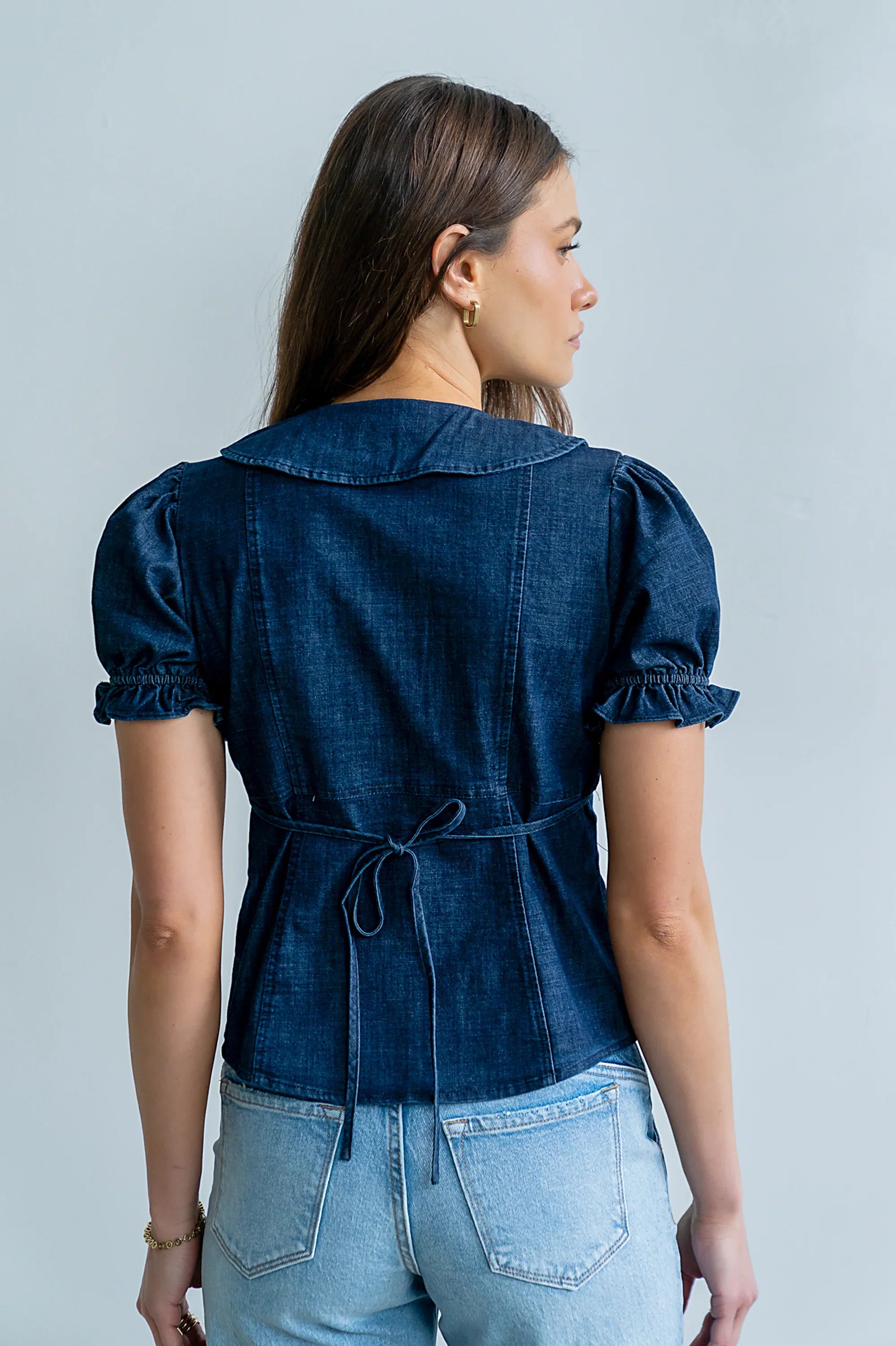 Charlie Button Up in Dark Wash