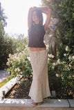 Moxie Floral Maxi Skirt in Butter Yellow
