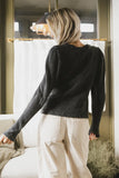 Kelcey Waffle Knit Top in Black FINAL SALE