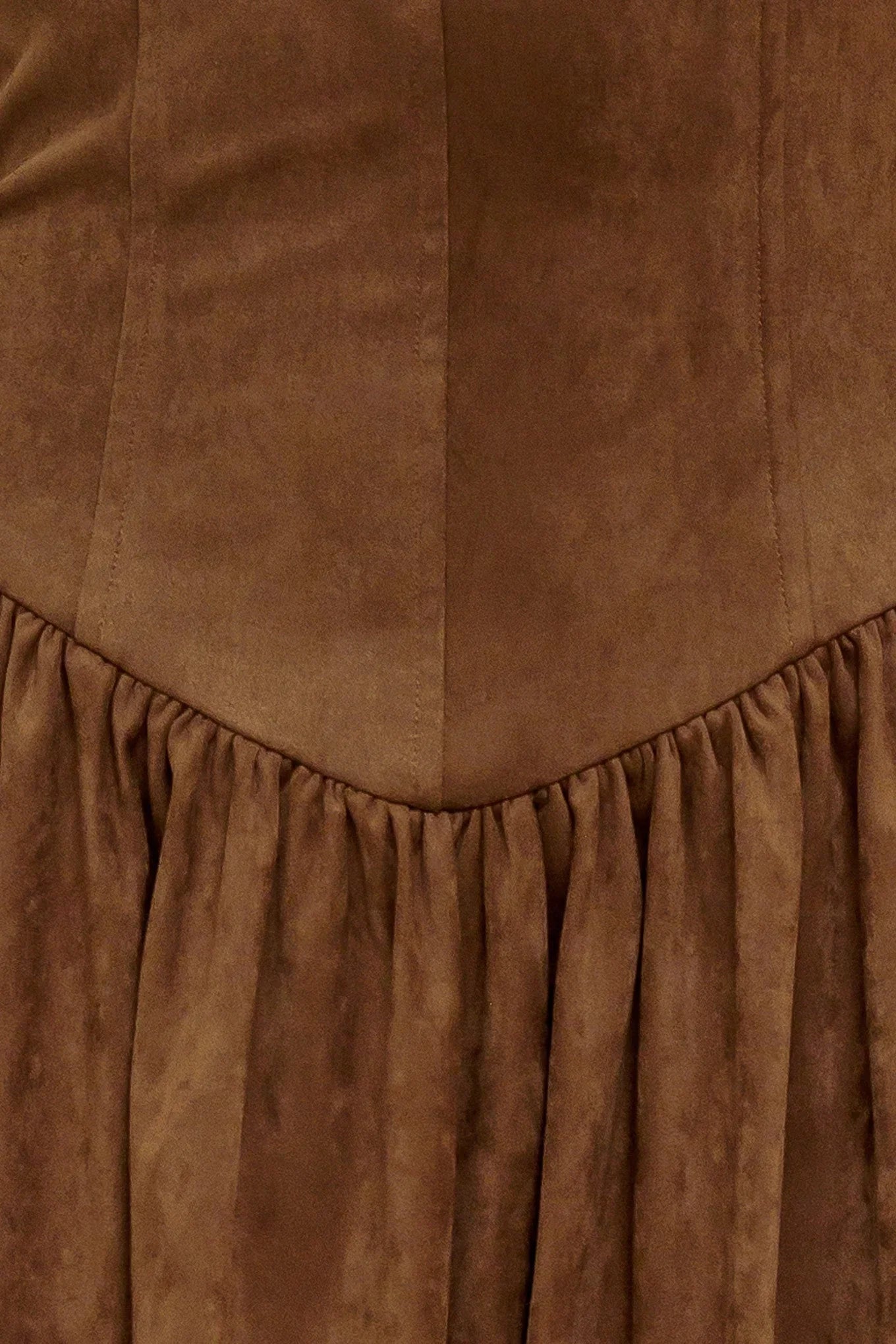 WILD ESPRESSO BROWN FAUX SUEDE MIDI DRESS