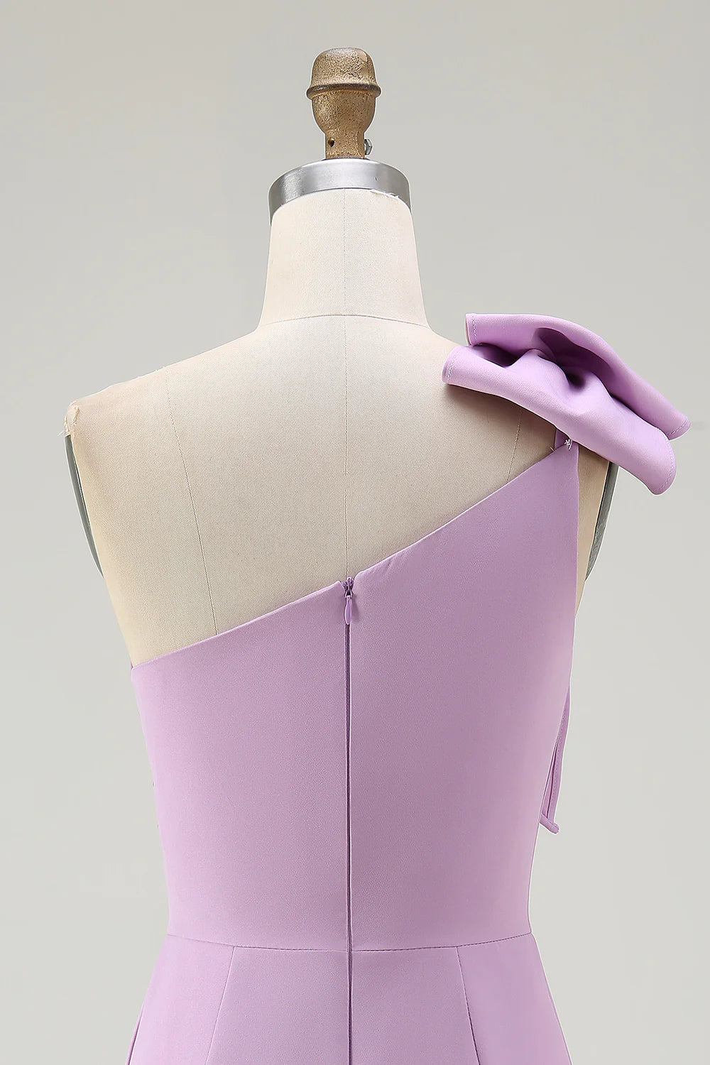 White One Shoulder Bodycon Graduation Dress with Bow