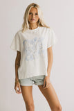 Citrus Embroidered Tee in Blue