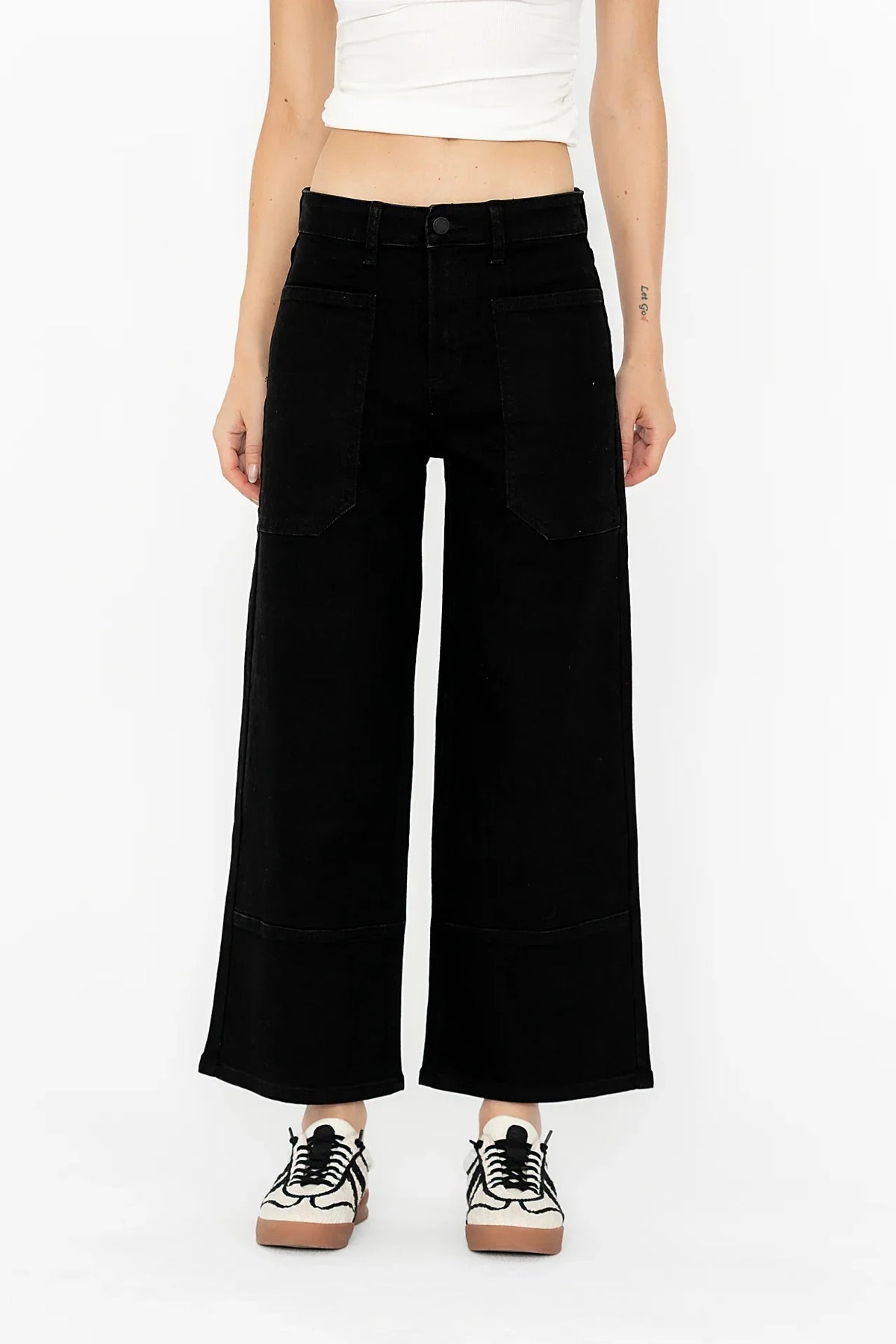 Mylah Wide Leg Jeans in Black