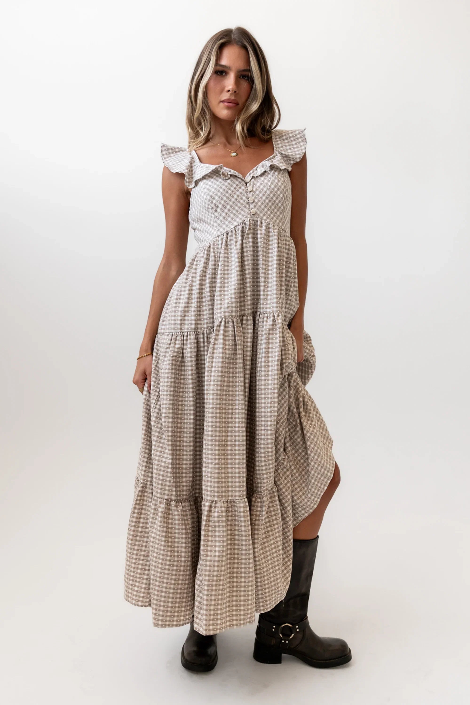 Salome Gingham Maxi Dress FINAL SALE