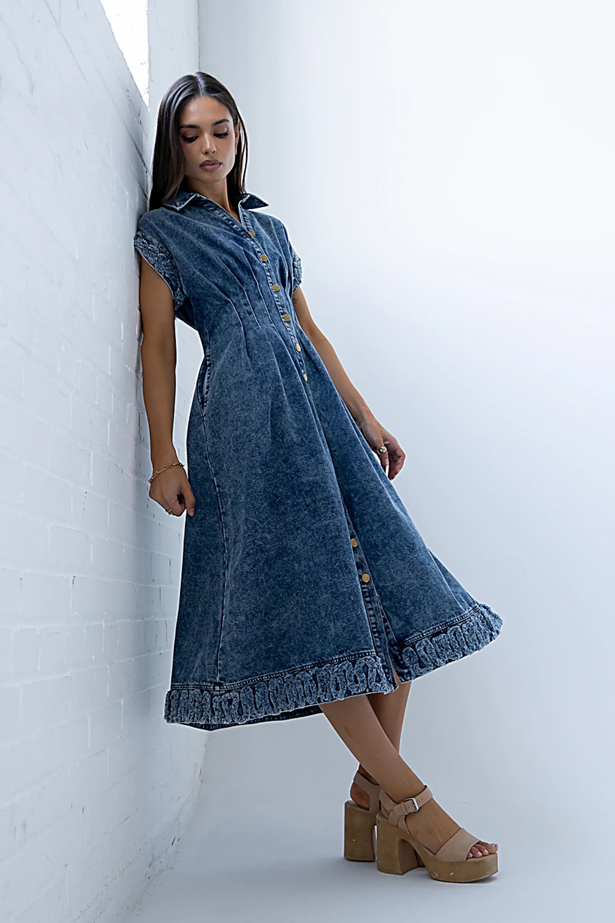 Annie Denim Midi Dress
