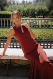 Marlon Maxi Dress in Red Brown