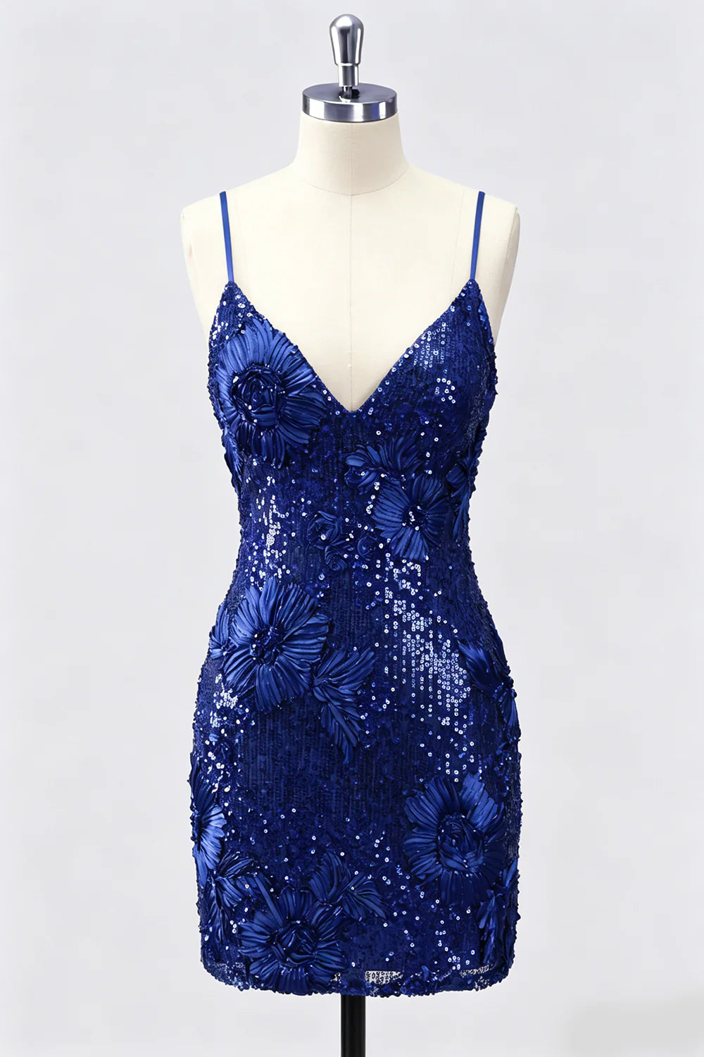 Sequin Bodycon Spaghetti Straps Dark Green Homecoming Dress