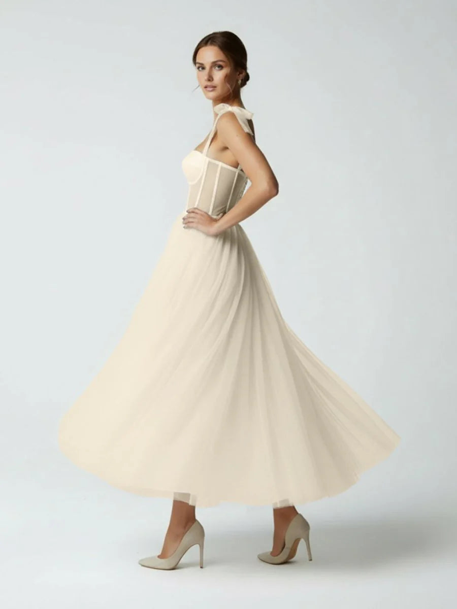Sex Short White Wedding Dresses With Tulle Tea Length