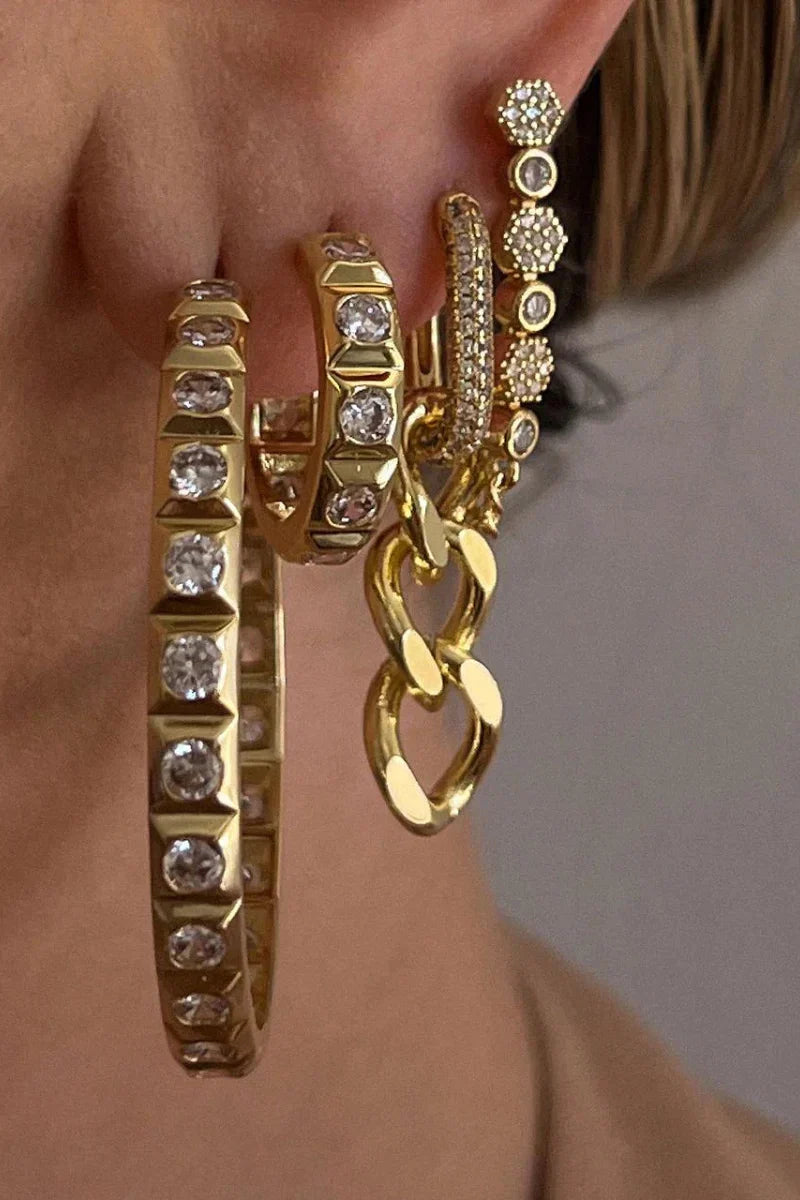 LUV AJ Mini Pyramid Stud Hoops