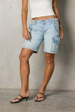Zora Light Wash Cargo Shorts FINAL SALE