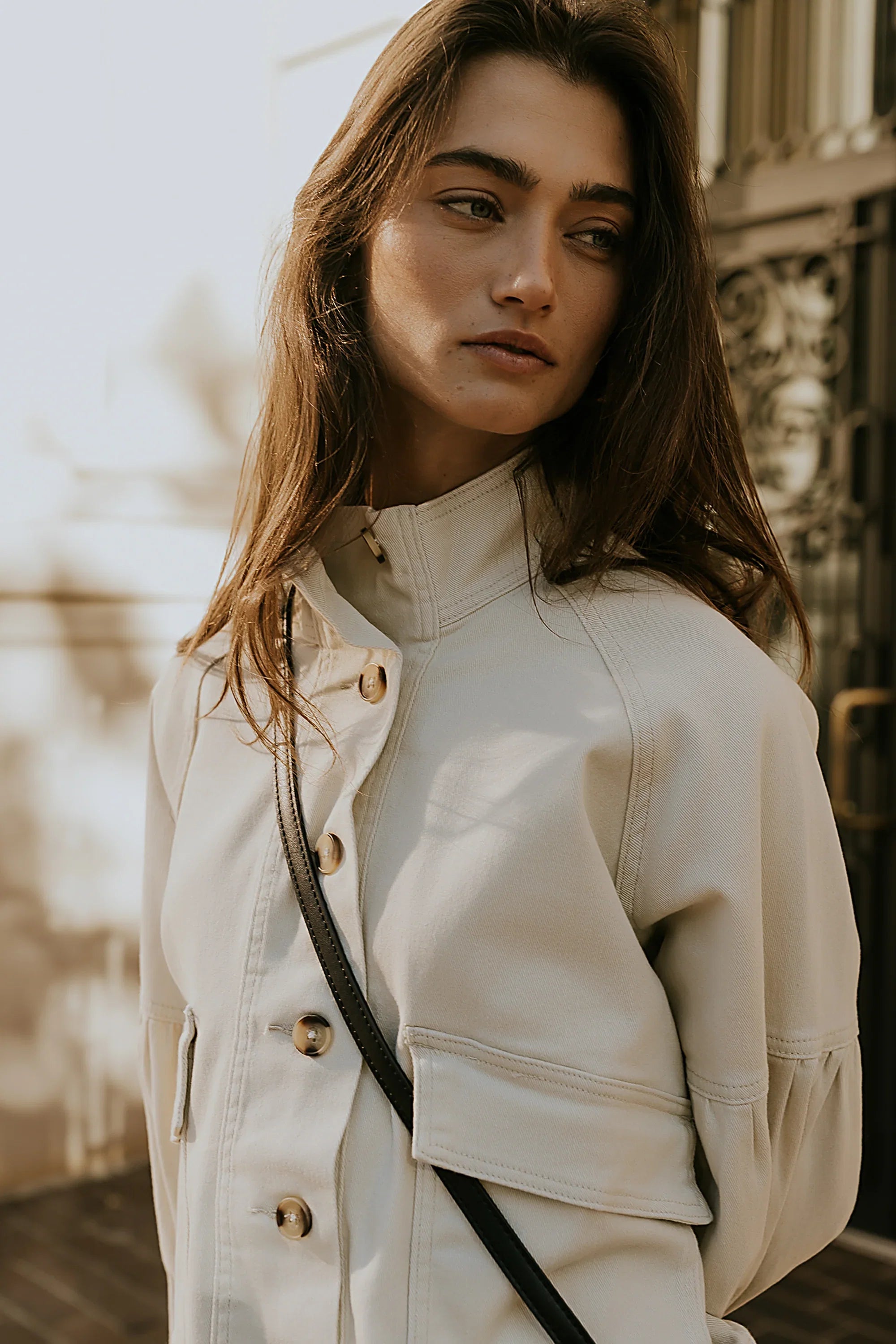 Sasha Denim Jacket in Cream FINAL SALE